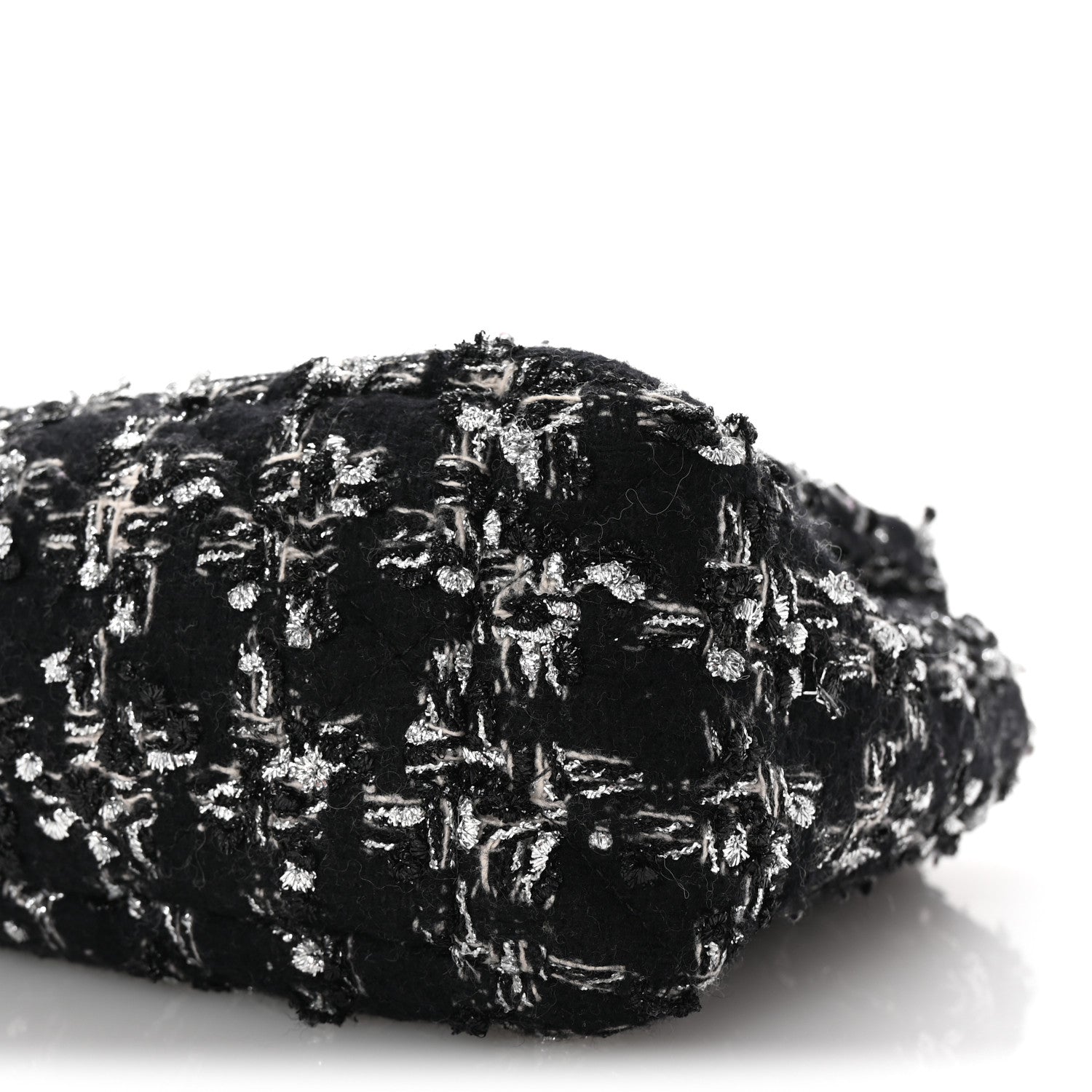 Chanel Tweed Quilted Large Chanel 19 Flap Black Silver Ecru 10 of 10