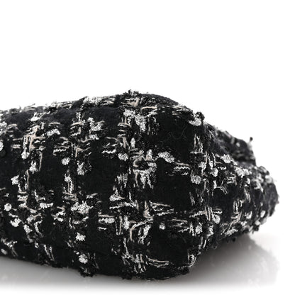 Chanel Tweed Quilted Large Chanel 19 Flap Black Silver Ecru 10 of 10