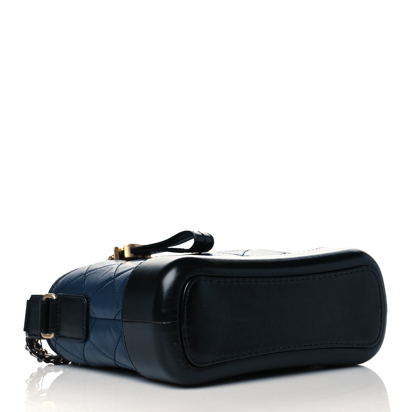 Aged Calfskin Quilted Small Gabrielle Hobo Navy Black