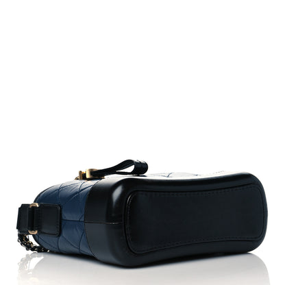 Chanel Aged Calfskin Quilted Small Gabrielle Hobo Navy Black 4 of 11
