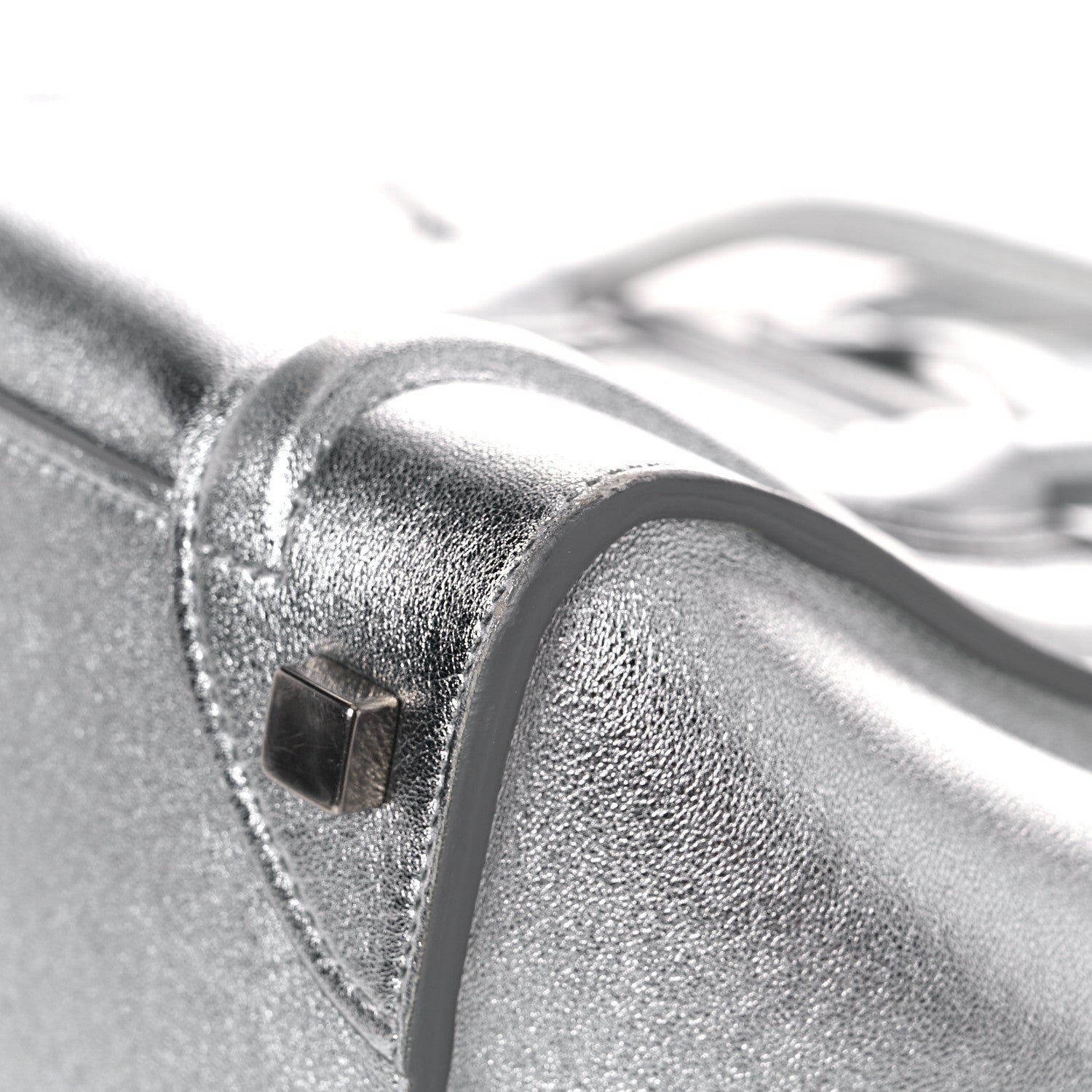 Celine Laminated Lambskin Micro Luggage Silver 11 of 18