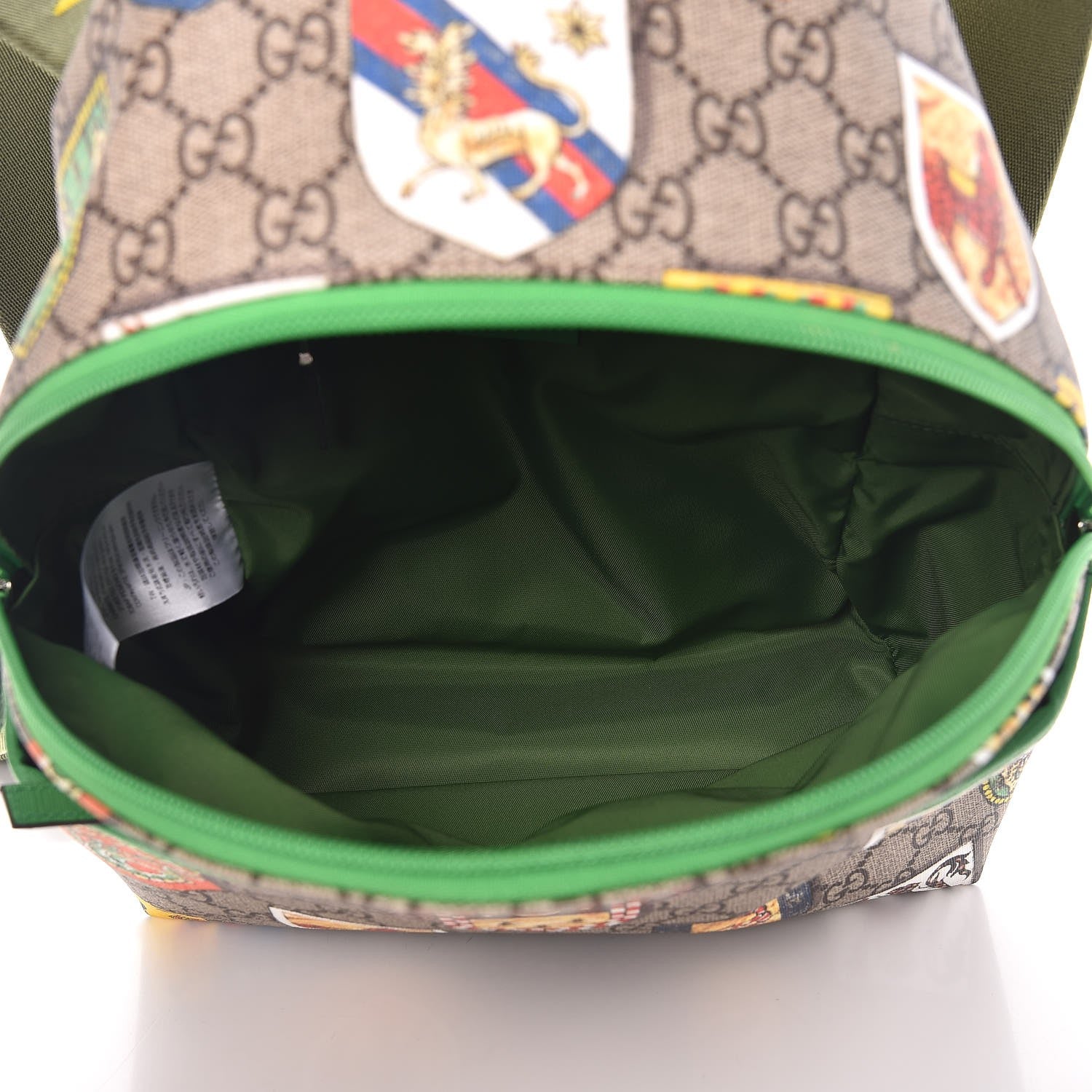 Gucci GG Supreme Monogram Children's Crests Backpack Green 5 of 9