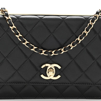 Chanel Lambskin Quilted Trendy CC Wallet On Chain WOC Black 9 of 12