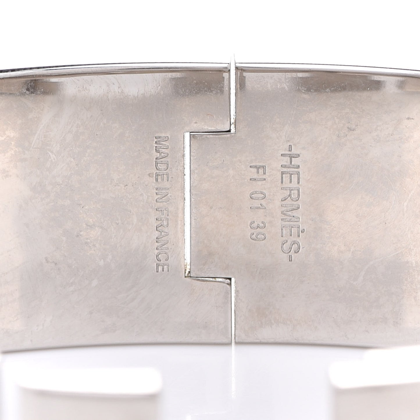 Enamel Wide Clic Clac H Bracelet PM White