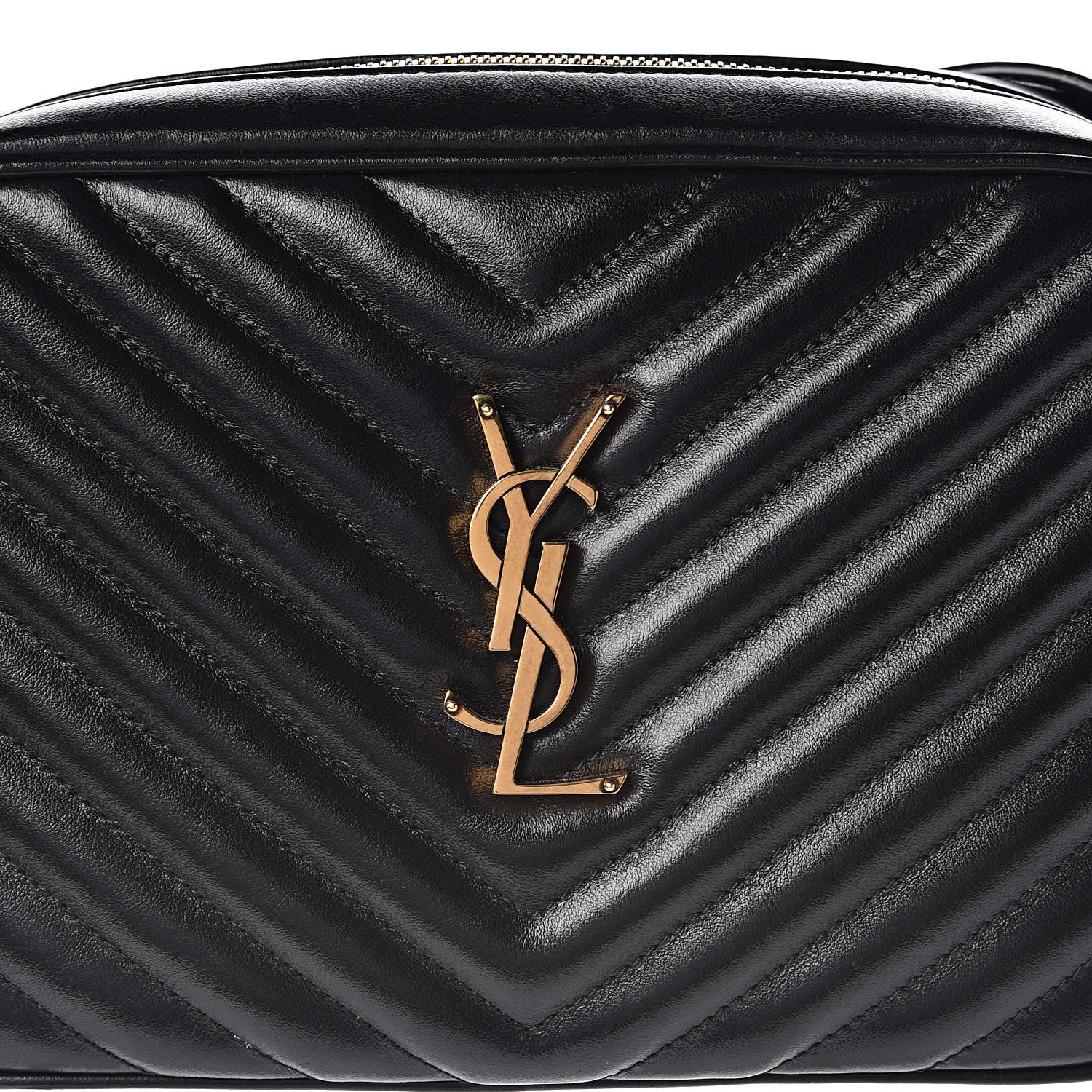 Saint Laurent Calfskin Matelasse Monogram Lou Camera Bag Black 10 of 11