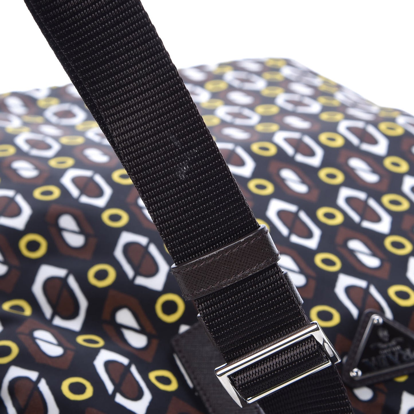 Tessuto Stampato Nylon Saffiano Print Tote Cacao