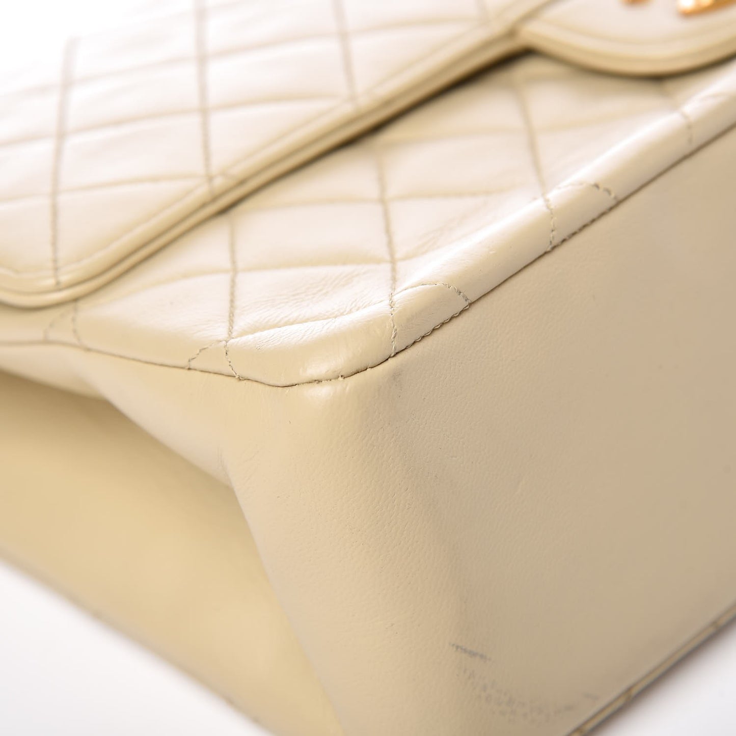 Lambskin Quilted Medium Bijoux Chain Double Flap Beige Clair