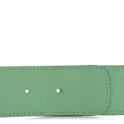 Gucci Monogram Jumbo GG Textured Dollar Calfskin Double G 40mm Belt 85 34 Mint Green 5 of 6