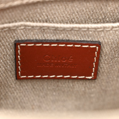 Chloe Cotton Calfskin Mini Woody Ribbon Tote White Brown 6 of 9