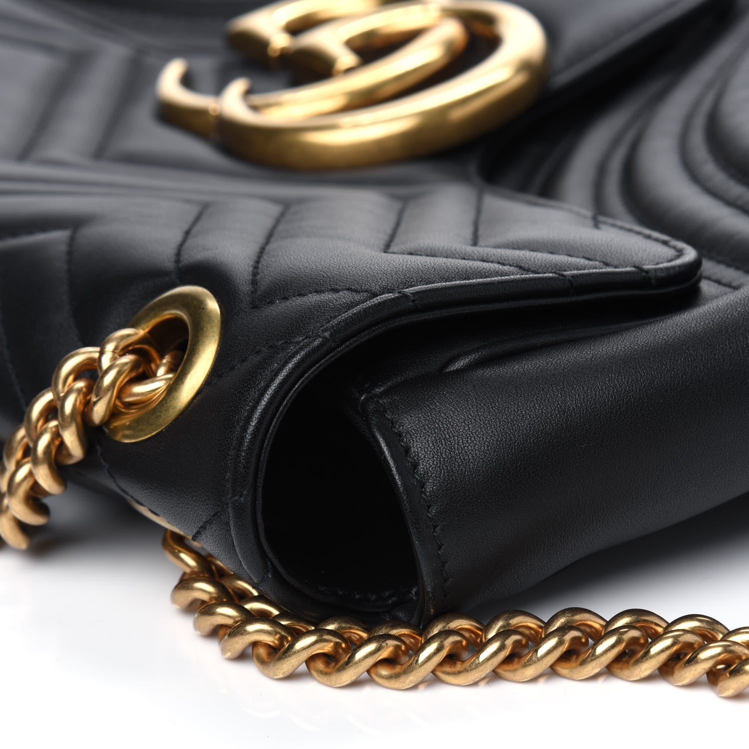 Gucci Calfskin Matelasse Medium GG Marmont Shoulder Bag Black 15 of 15