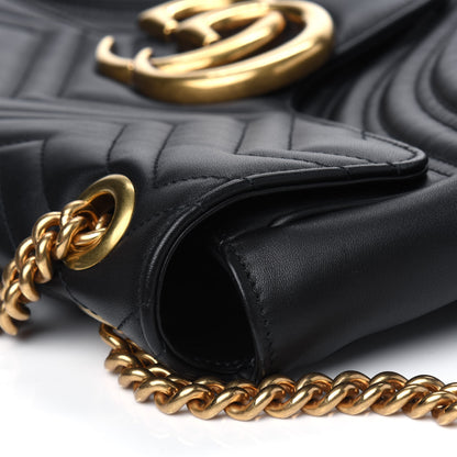 Gucci Calfskin Matelasse Medium GG Marmont Shoulder Bag Black 15 of 15