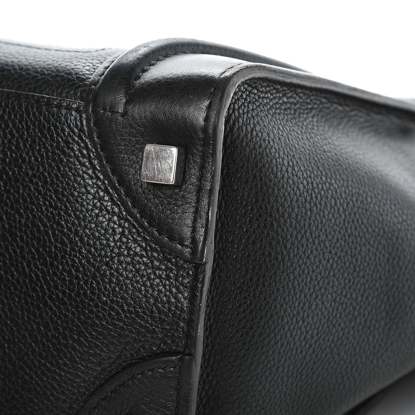 Drummed Calfskin Micro Luggage Black