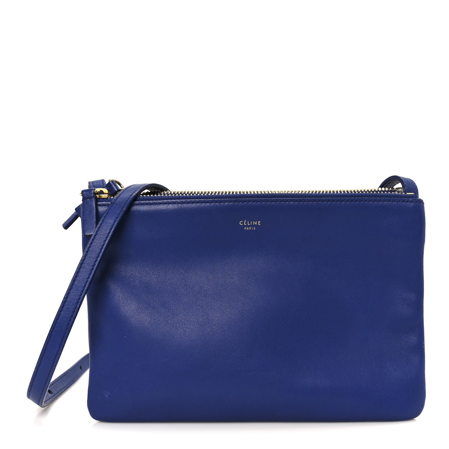 Celine Lambskin Small Trio Crossbody Bag Indigo 1 of 12