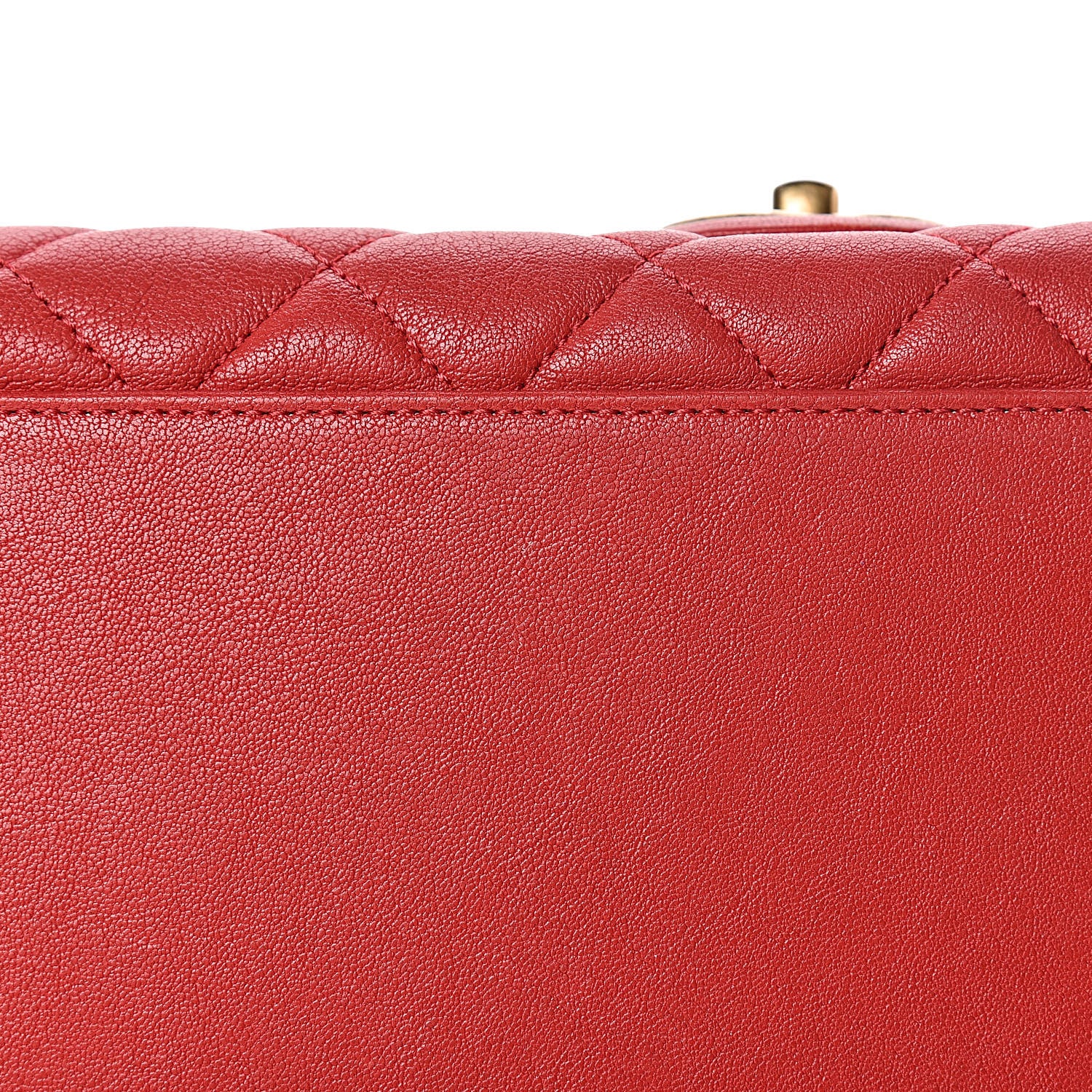 Chanel Shiny Sheepskin Quilted Large Trapezio Flap Red 13 of 15