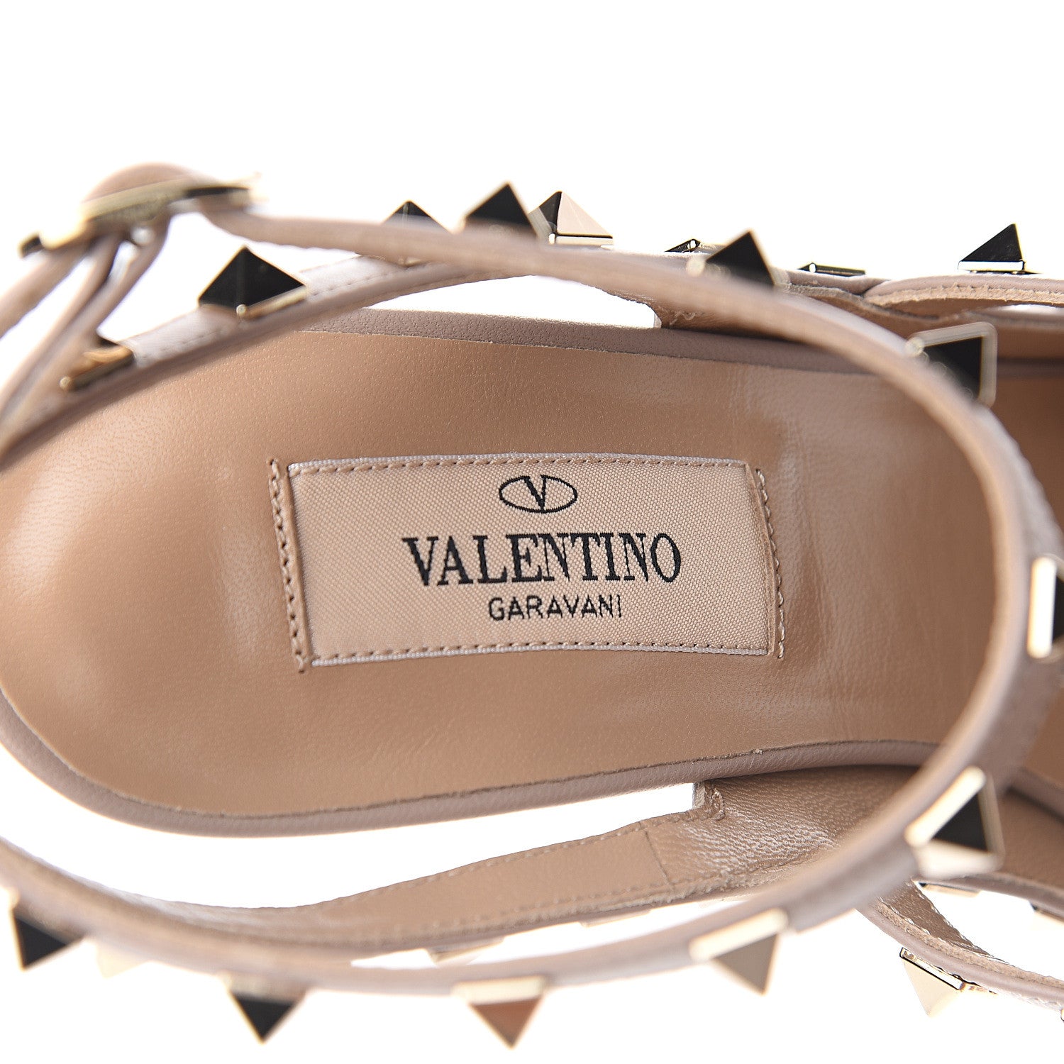 Valentino Garavani Nappa Rockstud Ankle Strap Pumps 37 Poudre 7 of 9