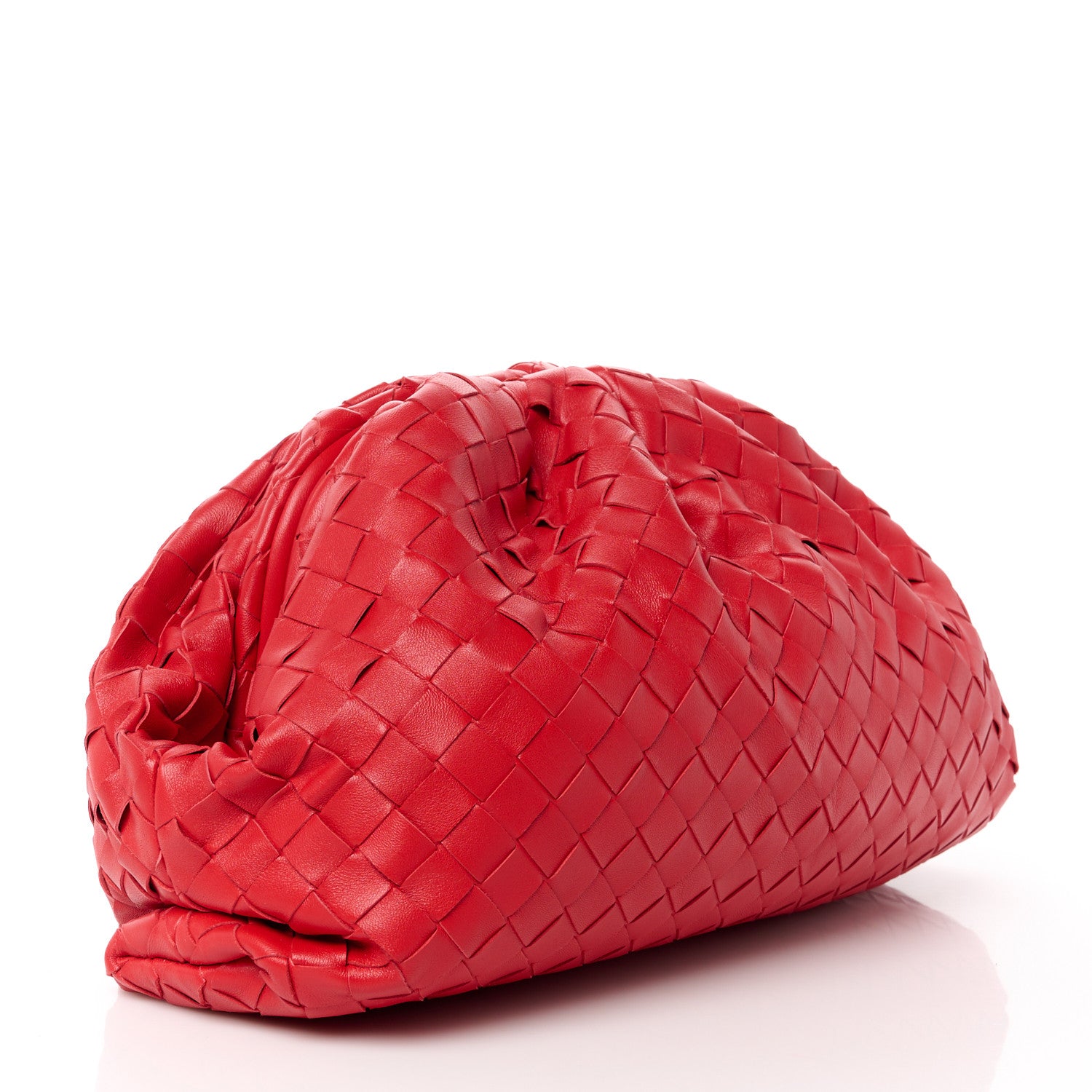 Bottega Veneta Nappa Maxi Intrecciato The Pouch Oversized Clutch Bright Red 3 of 11
