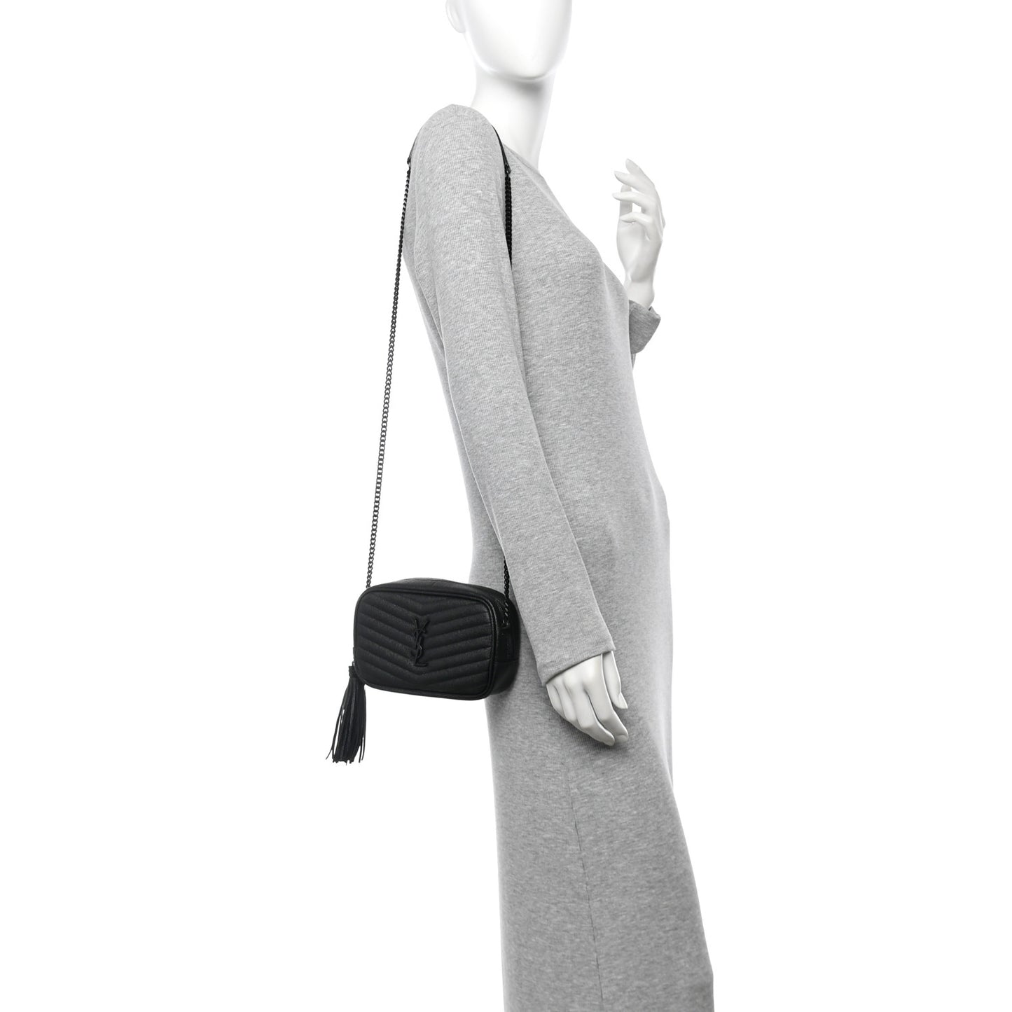 Grain De Poudre Matelasse Monochrome Monogram Mini Lou Camera Bag Black