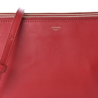 Celine Lambskin Large Trio Crossbody Bag Red 9 of 9