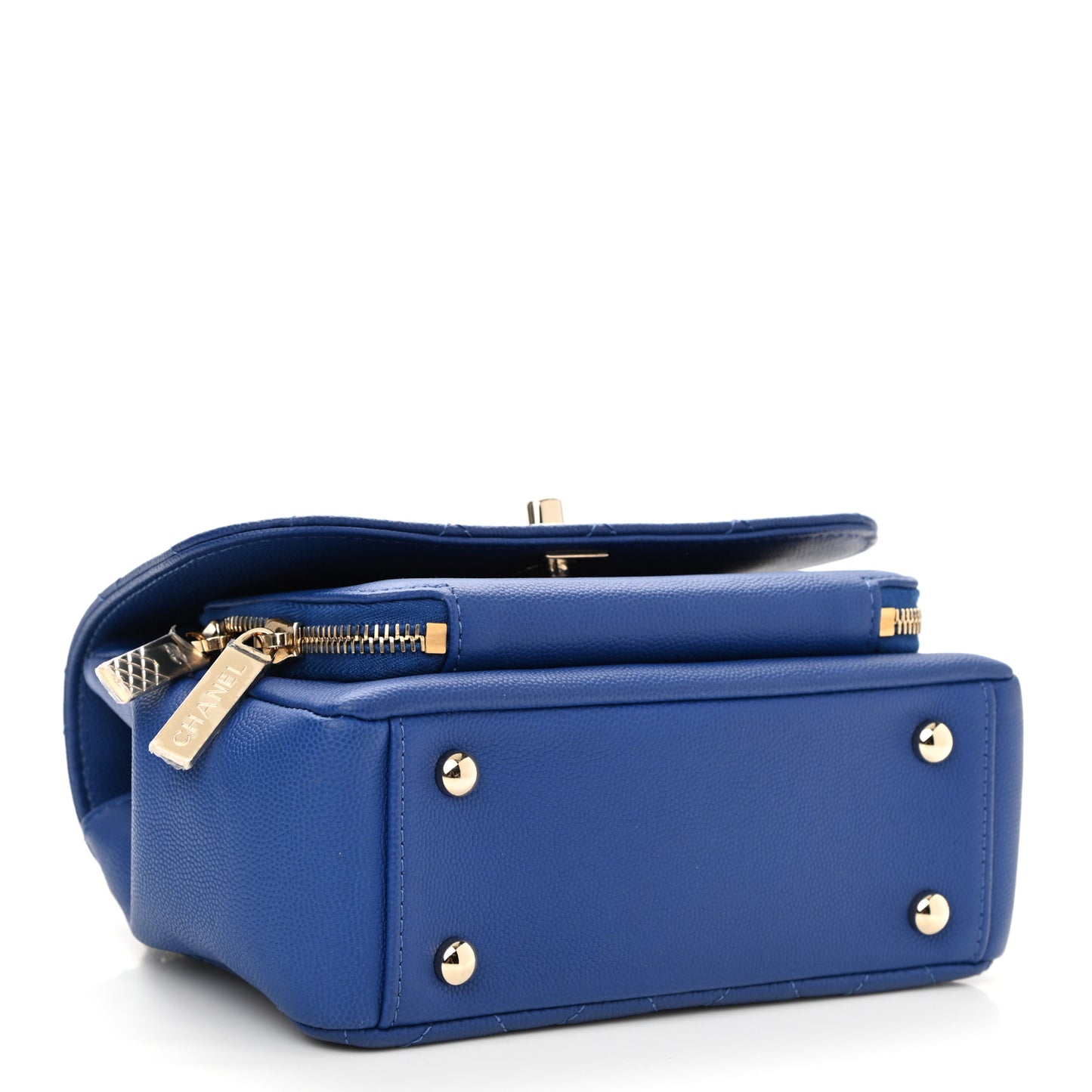 Caviar Quilted Small Business Affinity Flap Dark Blue