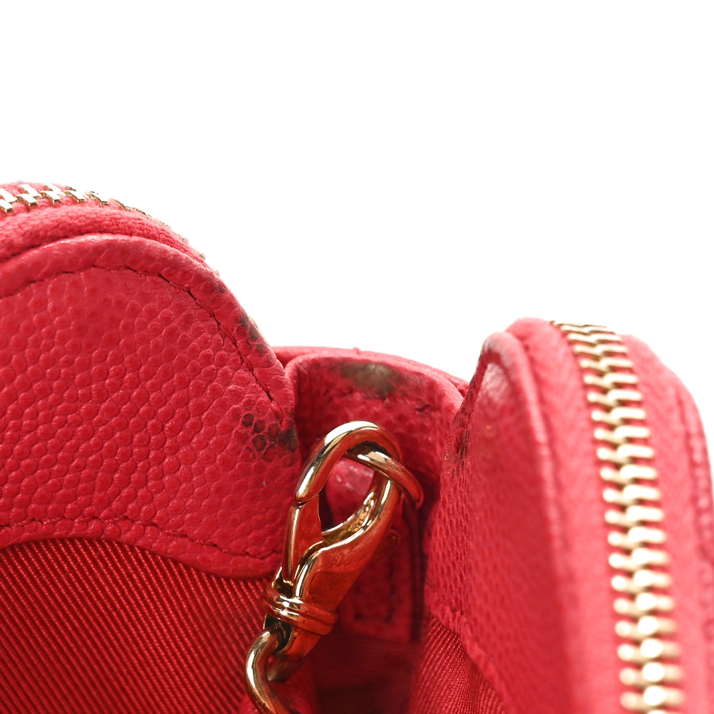 Caviar Quilted Small Clutch With Chain Pink