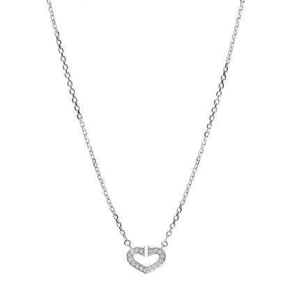 Cartier 18K White Gold Diamond Small Hearts and Symbols Pendant Necklace 1 of 6