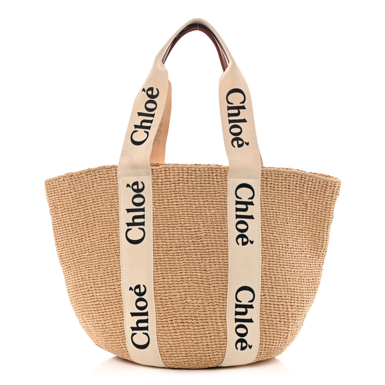 Chloe Raffia Large Woody Tote White 1 of 12