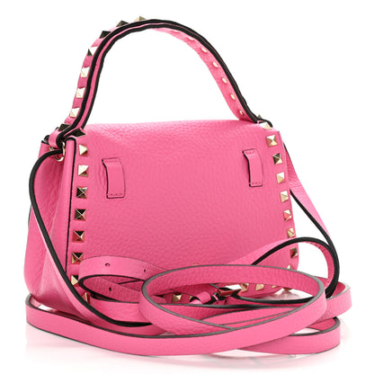 Valentino Garavani Grained Calfskin Small Rockstud Top Handle Bag Feminine Pink 3 of 9