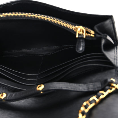 Prada Saffiano Metal Oro Chain Wallet Black 4 of 9