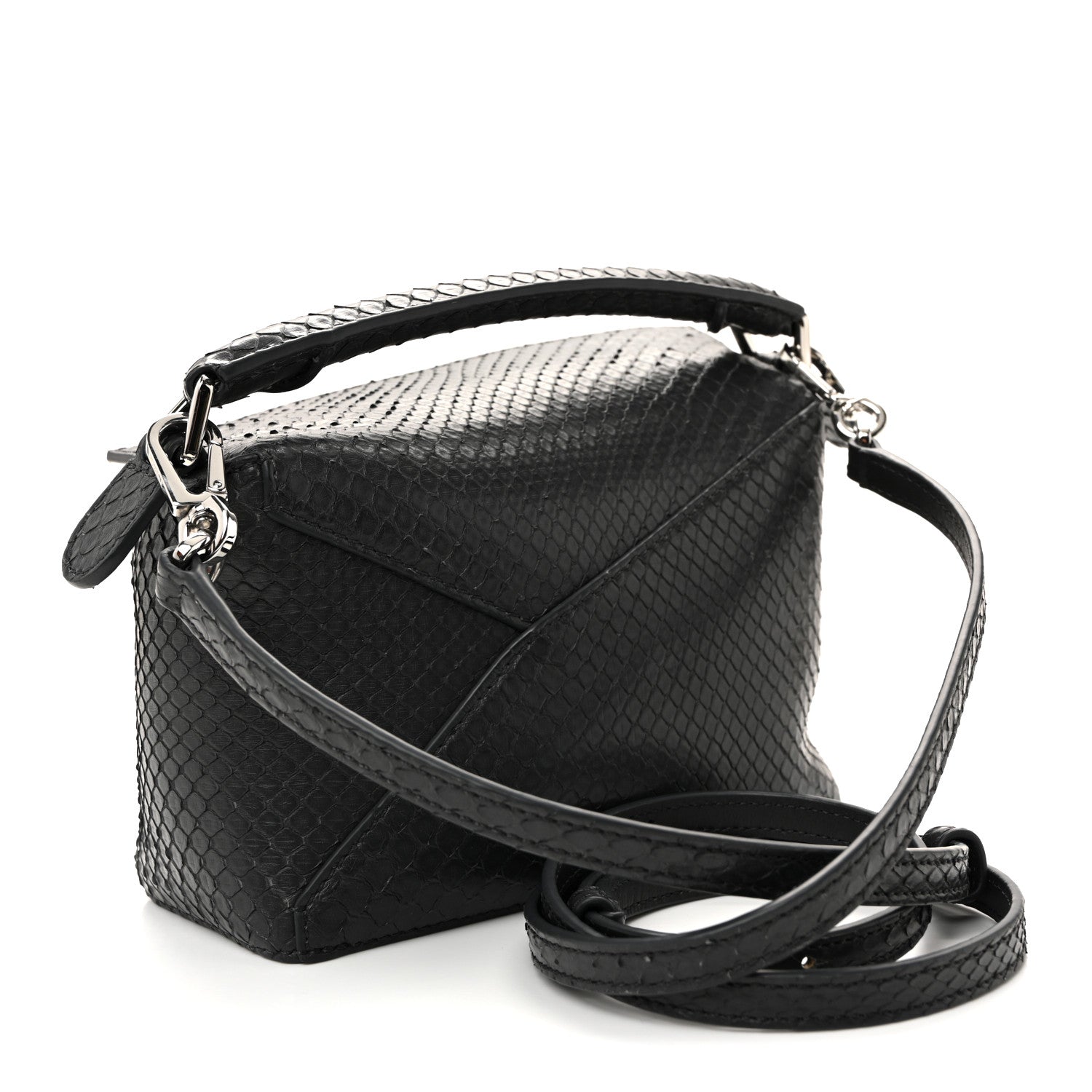 Loewe Snakeskin Mini Puzzle Bag Dark Grey 3 of 10