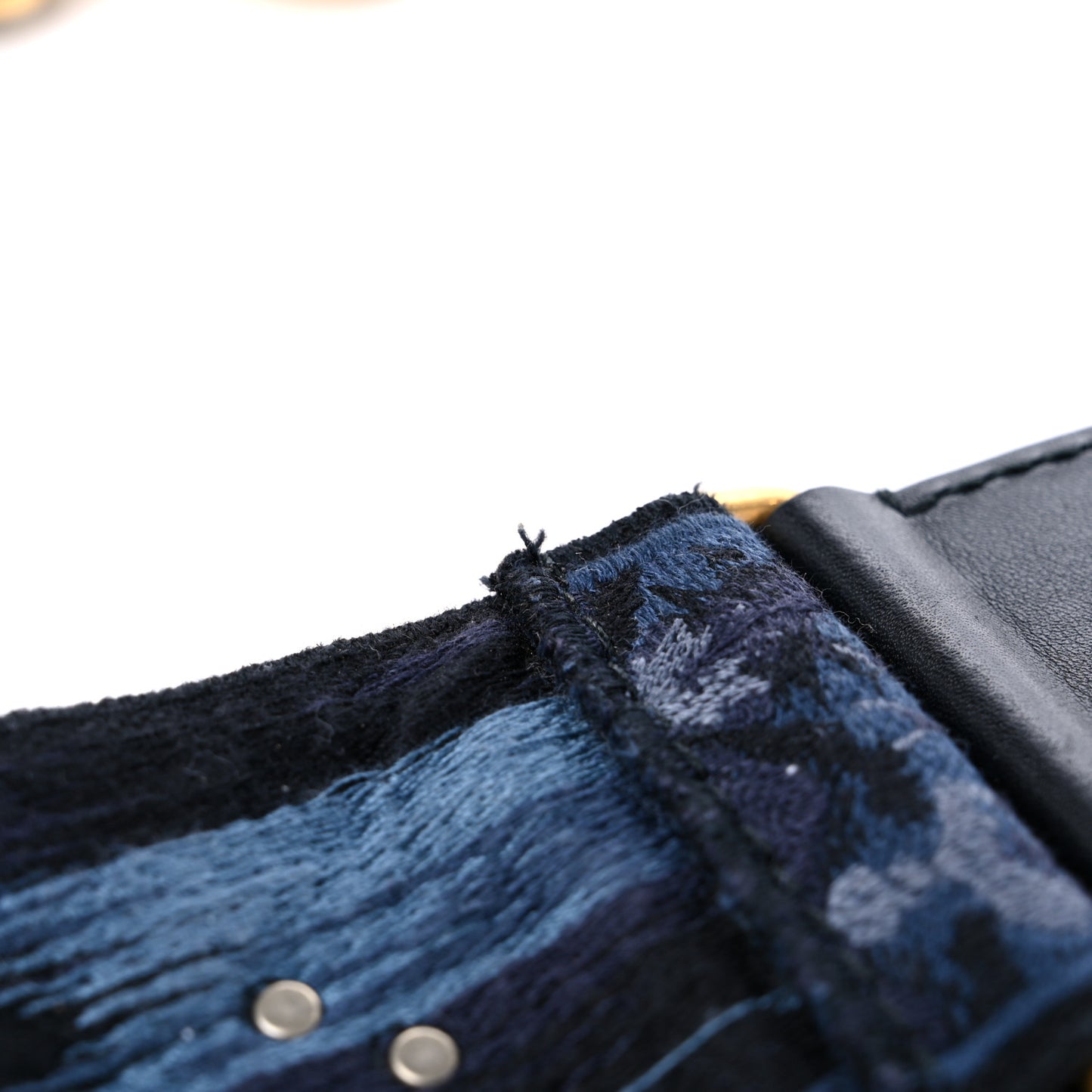 Canvas Embroidered Studded KaleiDiorscopic Adjustable Shoulder Strap Blue