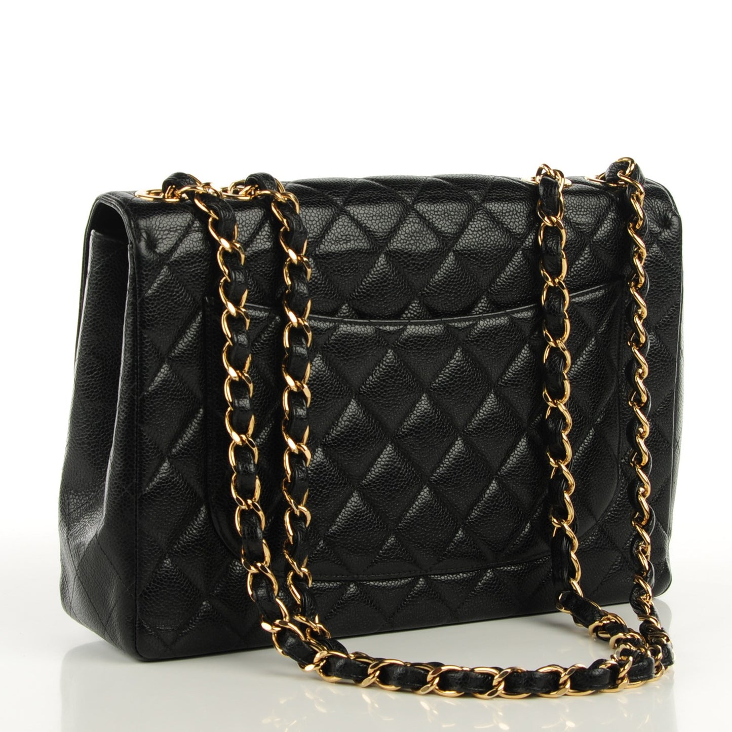 Caviar Quilted Jumbo Single Flap Black