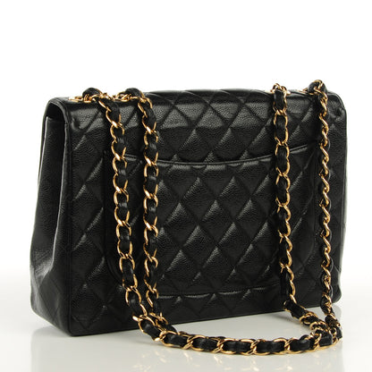 Chanel Caviar Quilted Jumbo Single Flap Black 3 of 8