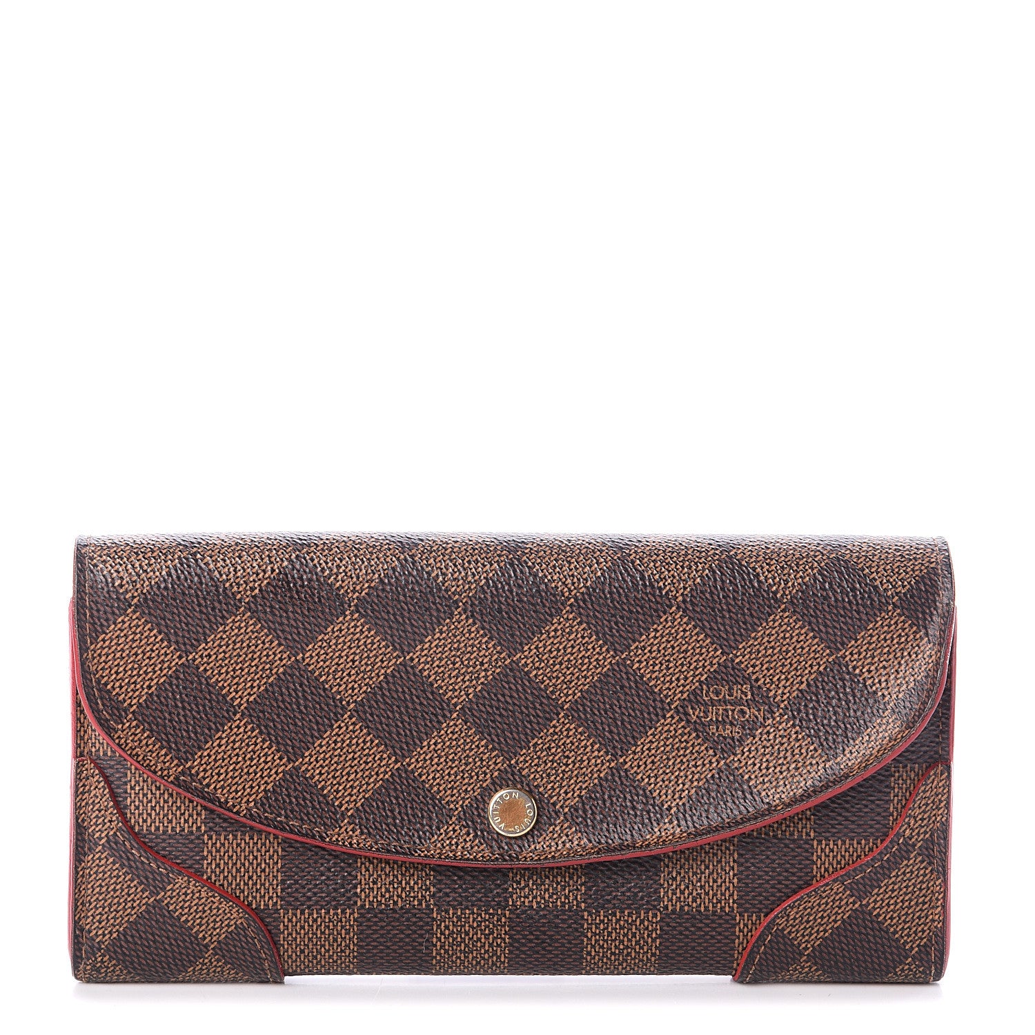 Louis Vuitton Damier Ebene Caissa Wallet Cherry 1 of 5