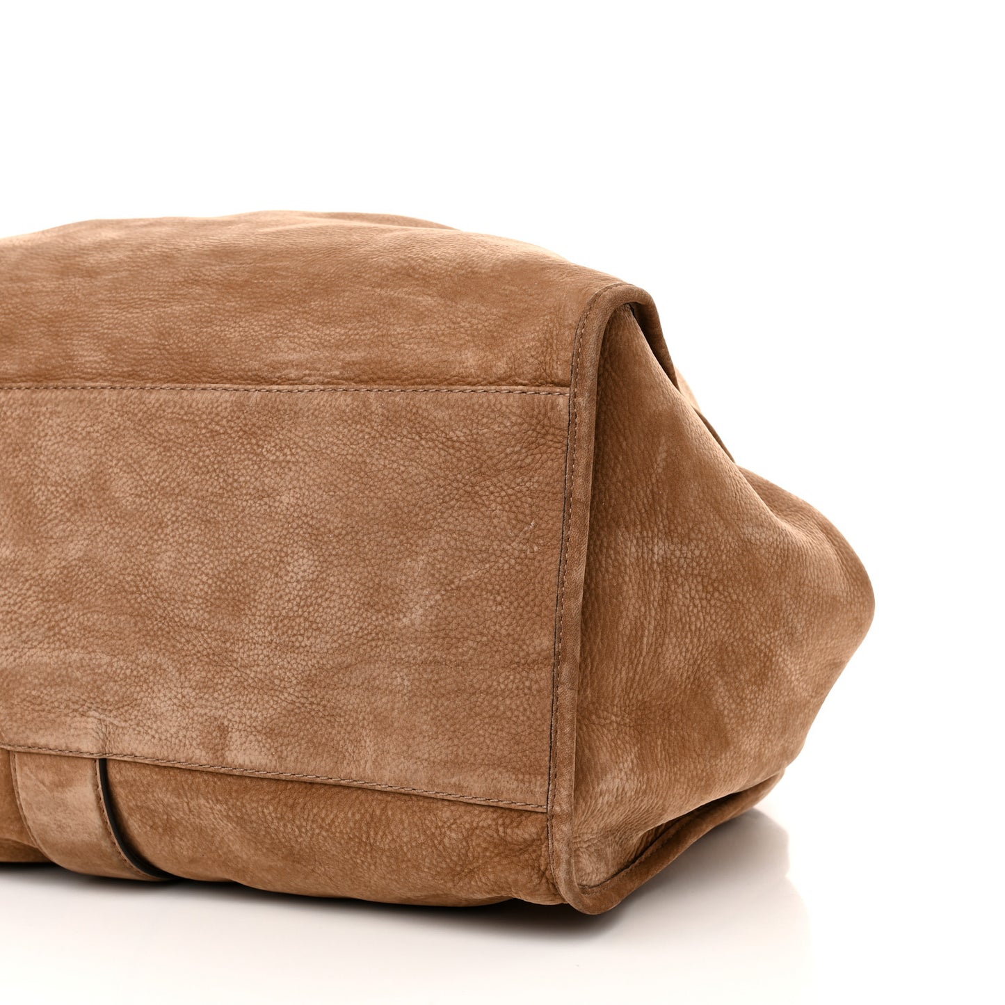 Nubuck Large Soft Stirrup Shoulder Bag Light Brown