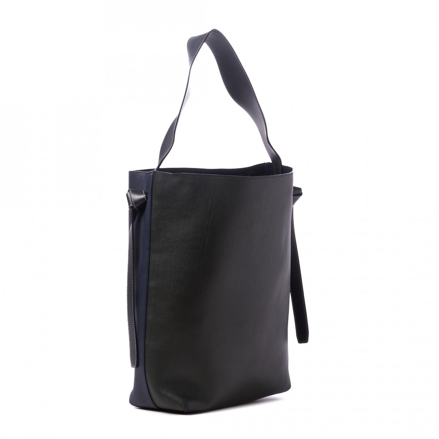 Celine Shiny Smooth Calfskin Small Twisted Cabas Navy Dark Green 2 of 7