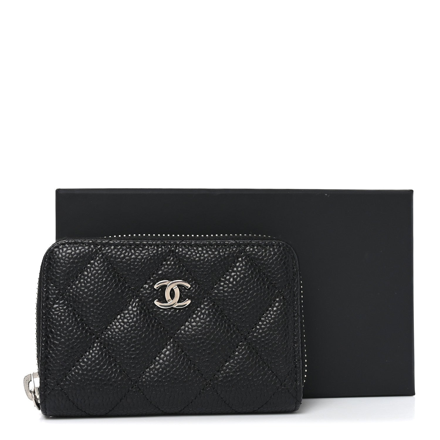 Chanel Caviar Quilted Zip Coin Purse Black 8 of 8
