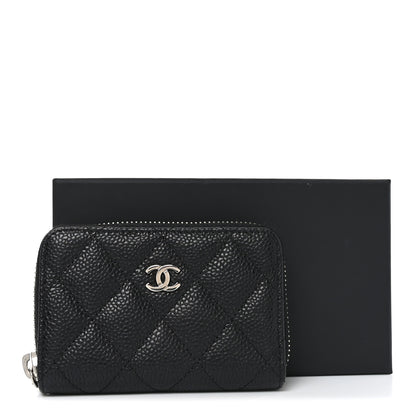 Chanel Caviar Quilted Zip Coin Purse Black 8 of 8