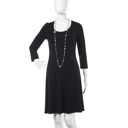 Chanel Graduated Pearl Crystal CC Long Necklace Gold 2 of 5