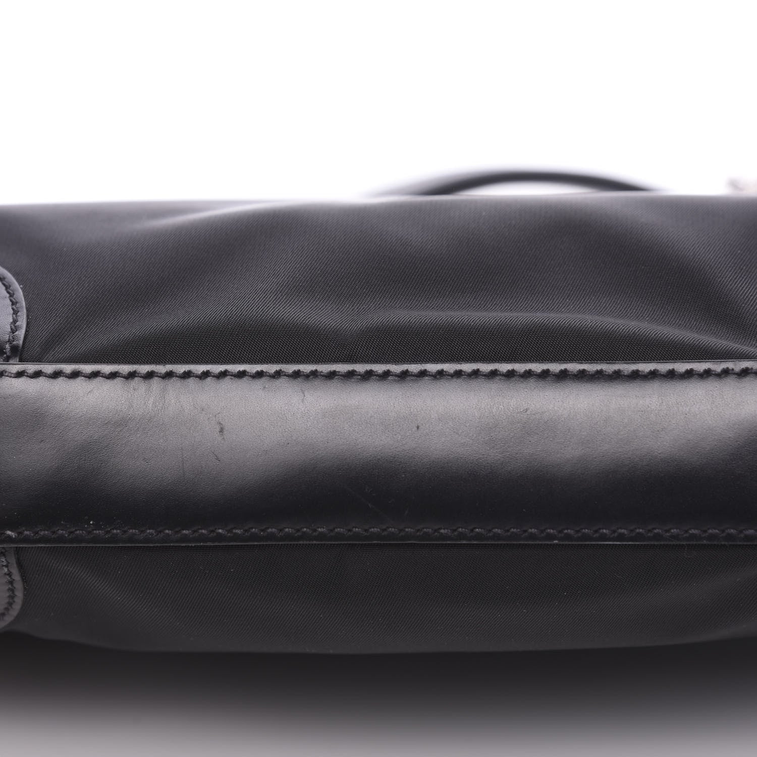 Prada Tessuto Nylon Calfskin Chain Shoulder Bag Black 8 of 11
