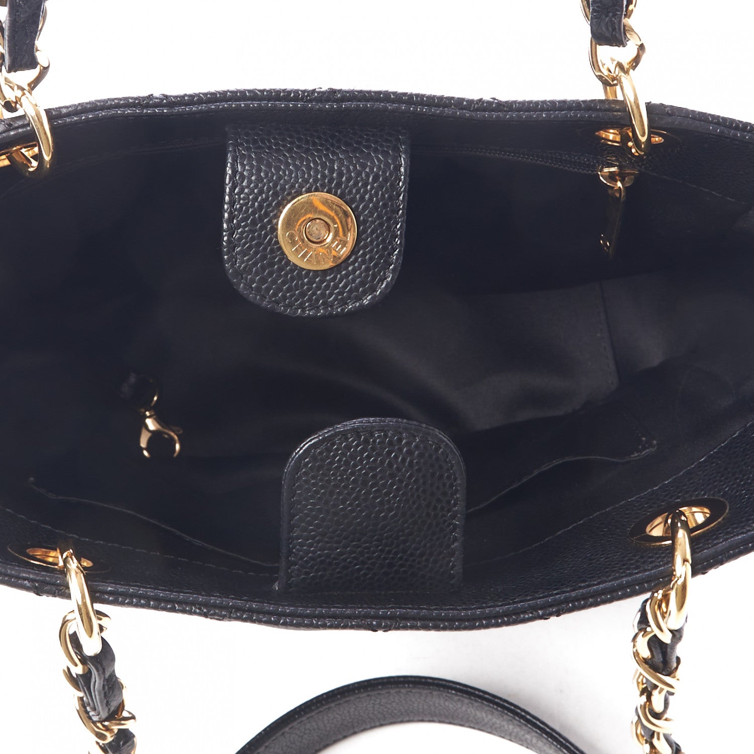 Chanel Caviar Quilted Petit Shopping Tote PST Black 7 of 9