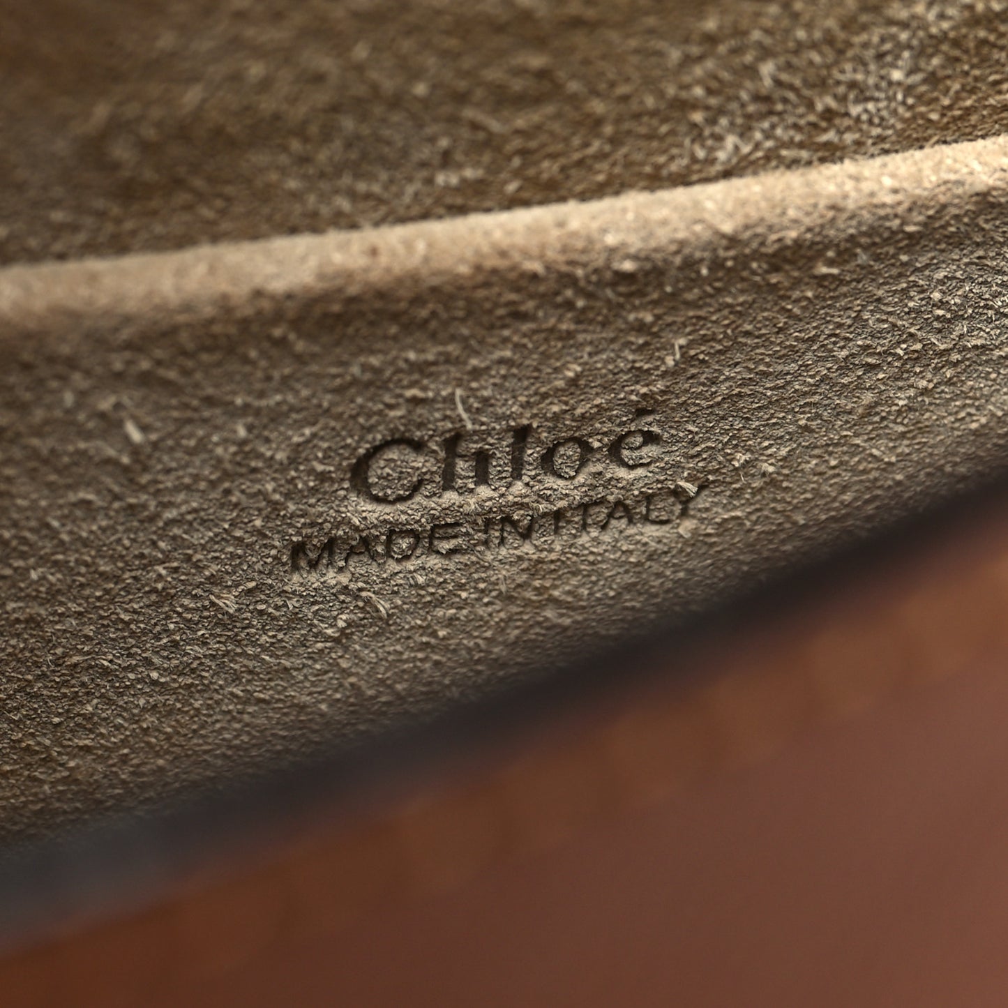 Calfskin Suede Small Nile Bracelet Bag Caramel
