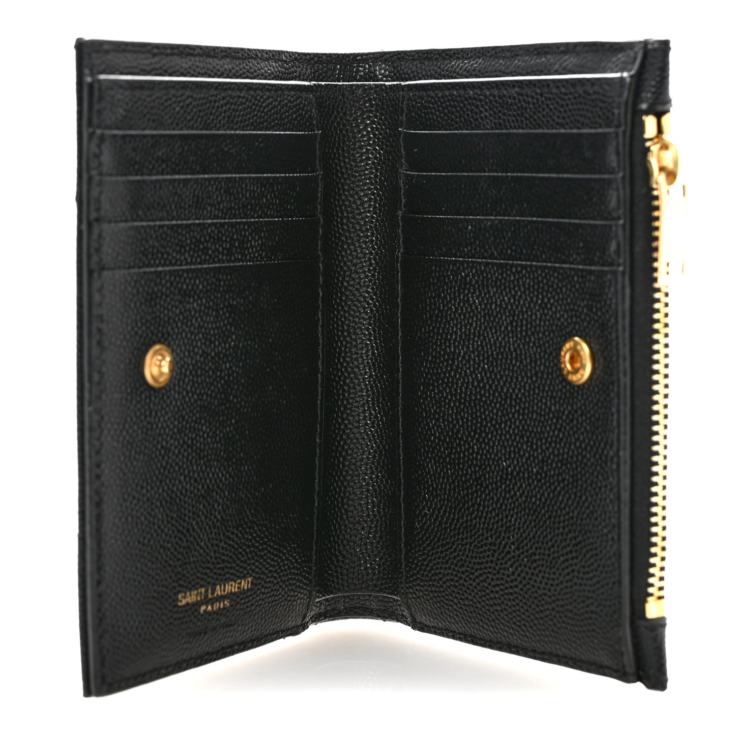 Grain De Poudre Matelasse Chevron Monogram Zipped Two-Part Wallet Black