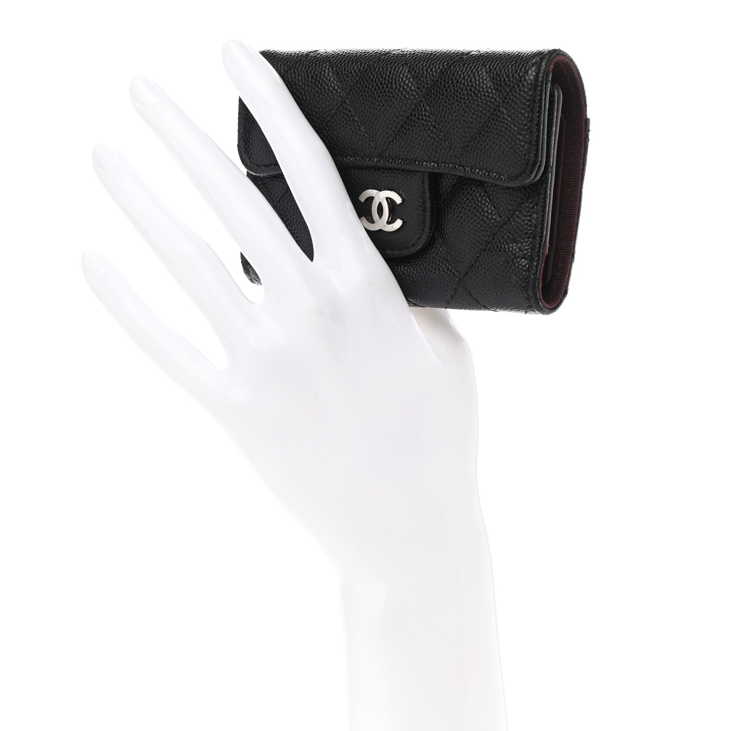 Chanel Caviar Quilted Classic 4 Key Holder Wallet Black 2 of 9