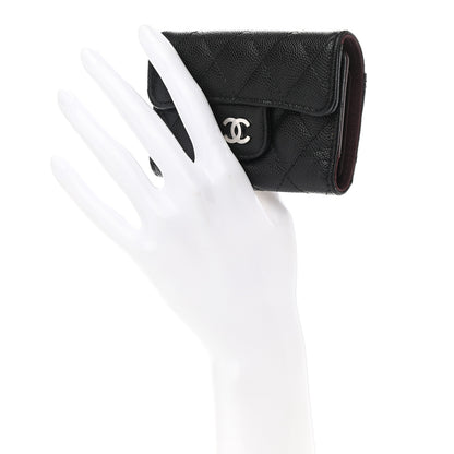 Chanel Caviar Quilted Classic 4 Key Holder Wallet Black 2 of 9