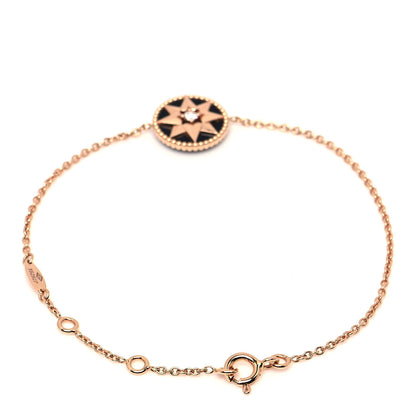 Christian Dior 18K Rose Gold Diamond Black Onyx Rose Des Vents Bracelet 3 of 4