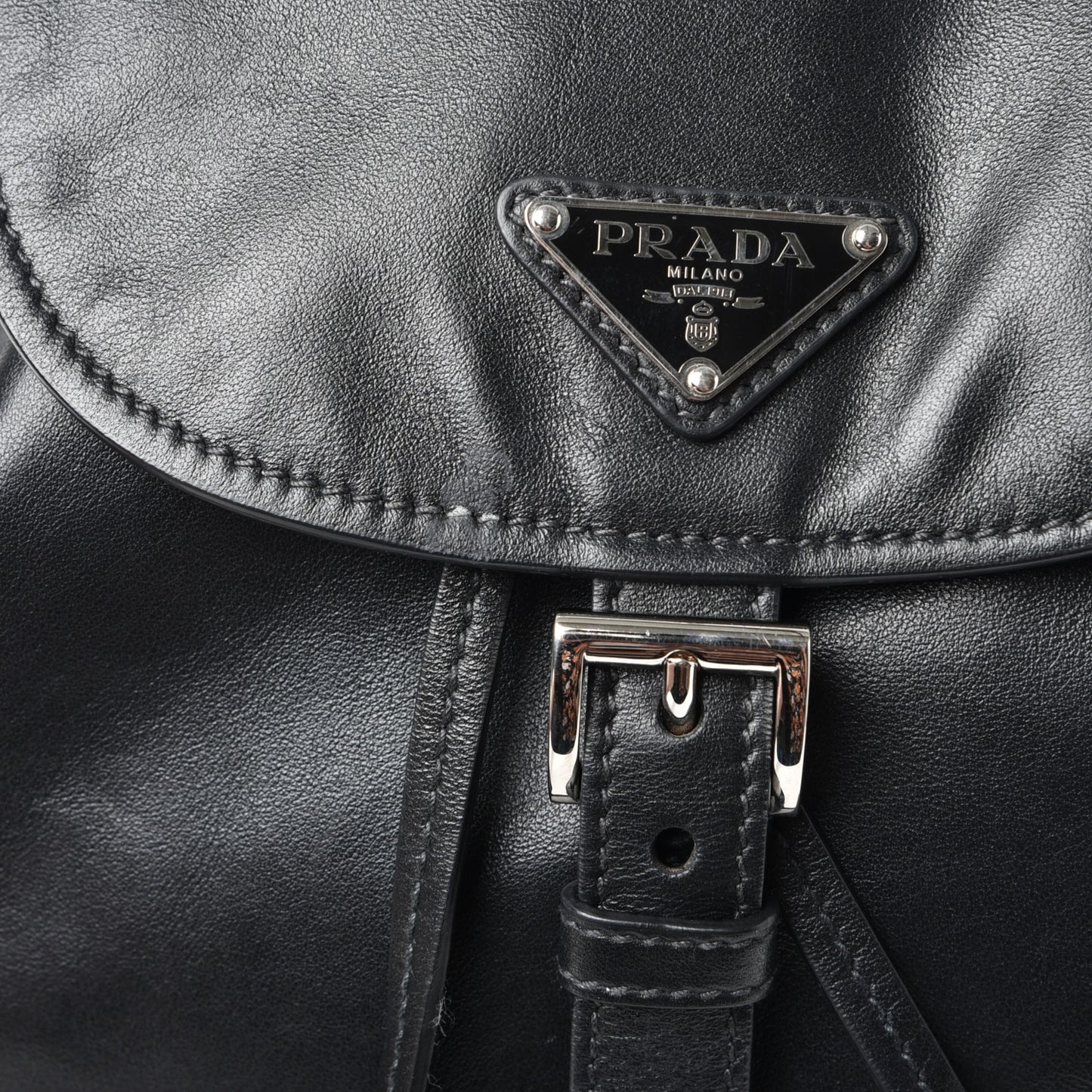 Soft Calfskin Cinch Backpack Black