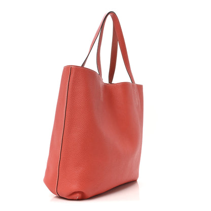 Hermes Taurillon Clemence Swift Double Sens 45 Reversible Tote Sanguine Rouge Pivoine 11 of 15