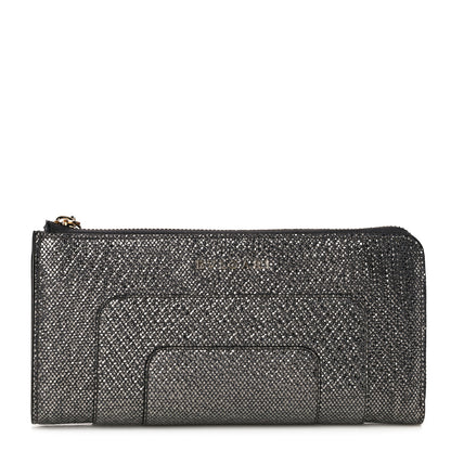 Bulgari Metallic Karung Serpenti Forever Zip Around Wallet Charcoal 1 of 10