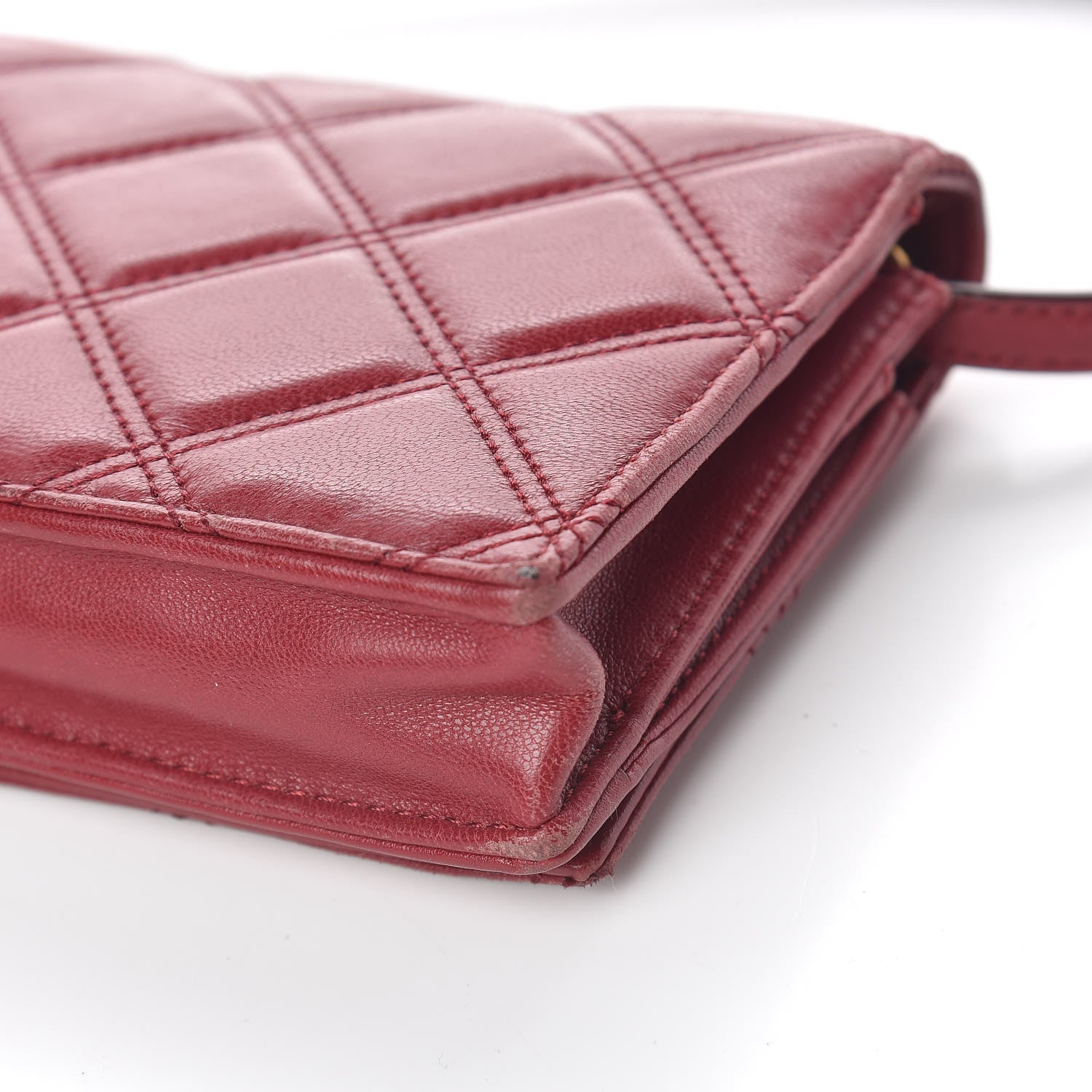 Marc Jacobs Lambskin Matelasse Double J Wallet On Chain Red 11 of 16