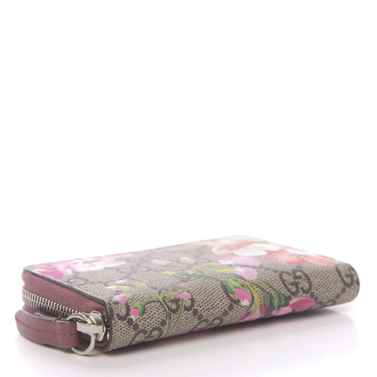 Gucci GG Supreme Monogram Blooms Zip Around Card Case Wallet Beige Multicolor Dry Rose 4 of 6